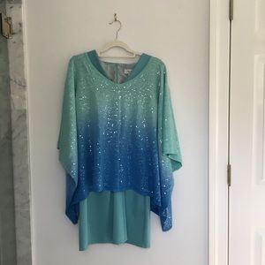 🌷Boston Proper Multi-Sequined Ombre Poncho🌷